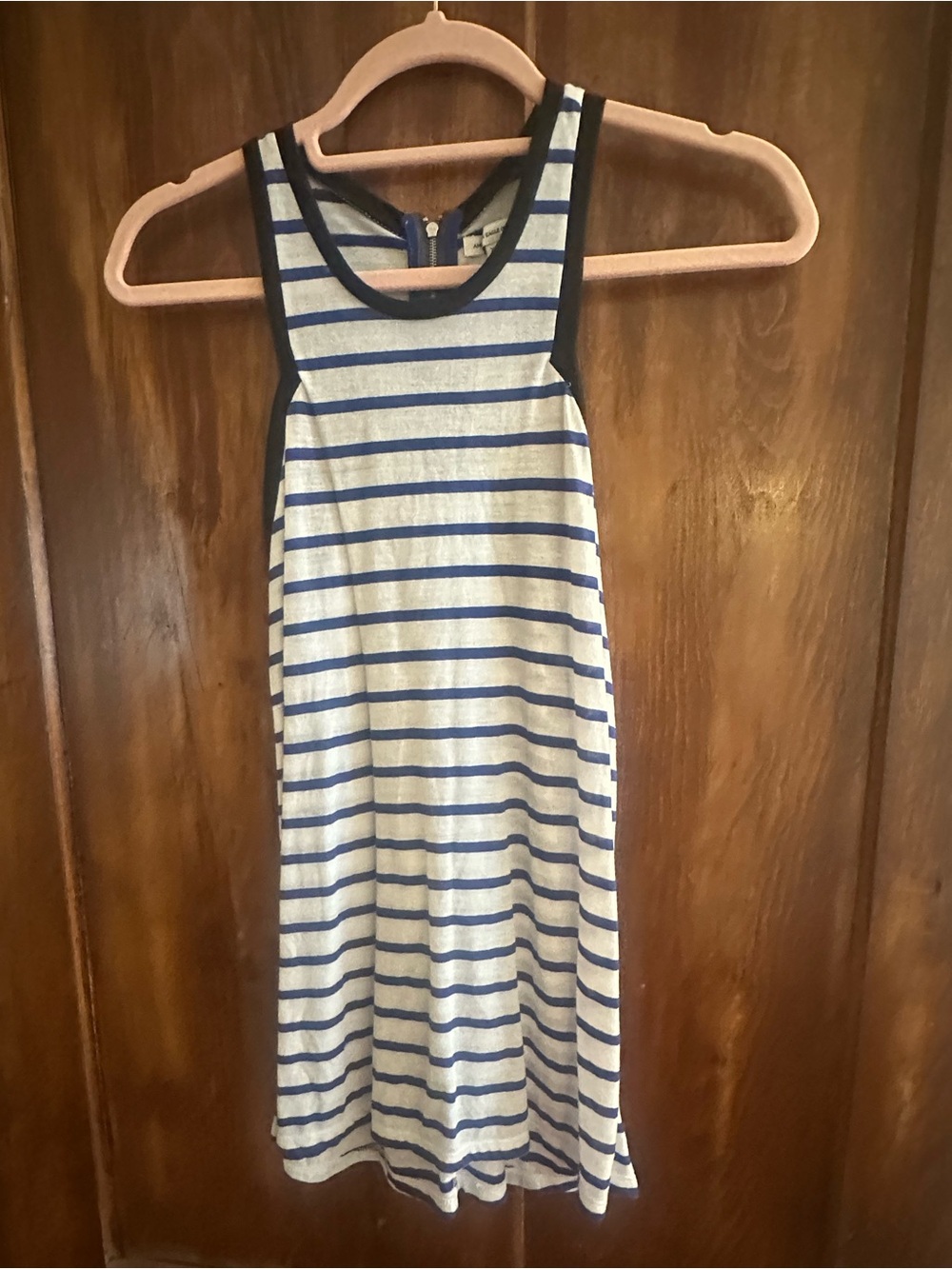 American Eagle Outfitters White and Blue Striped Tank top